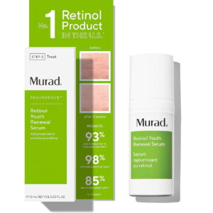 Murad Retinol Youth Renewal Serum - Resurgence Smooths Lines and Wrinkles on Face and Neck - Gentle Anti-Aging Hydrating Hyaluronic Acid Treatment Backed by Science 0.33 Fl Oz (Pack of 1)