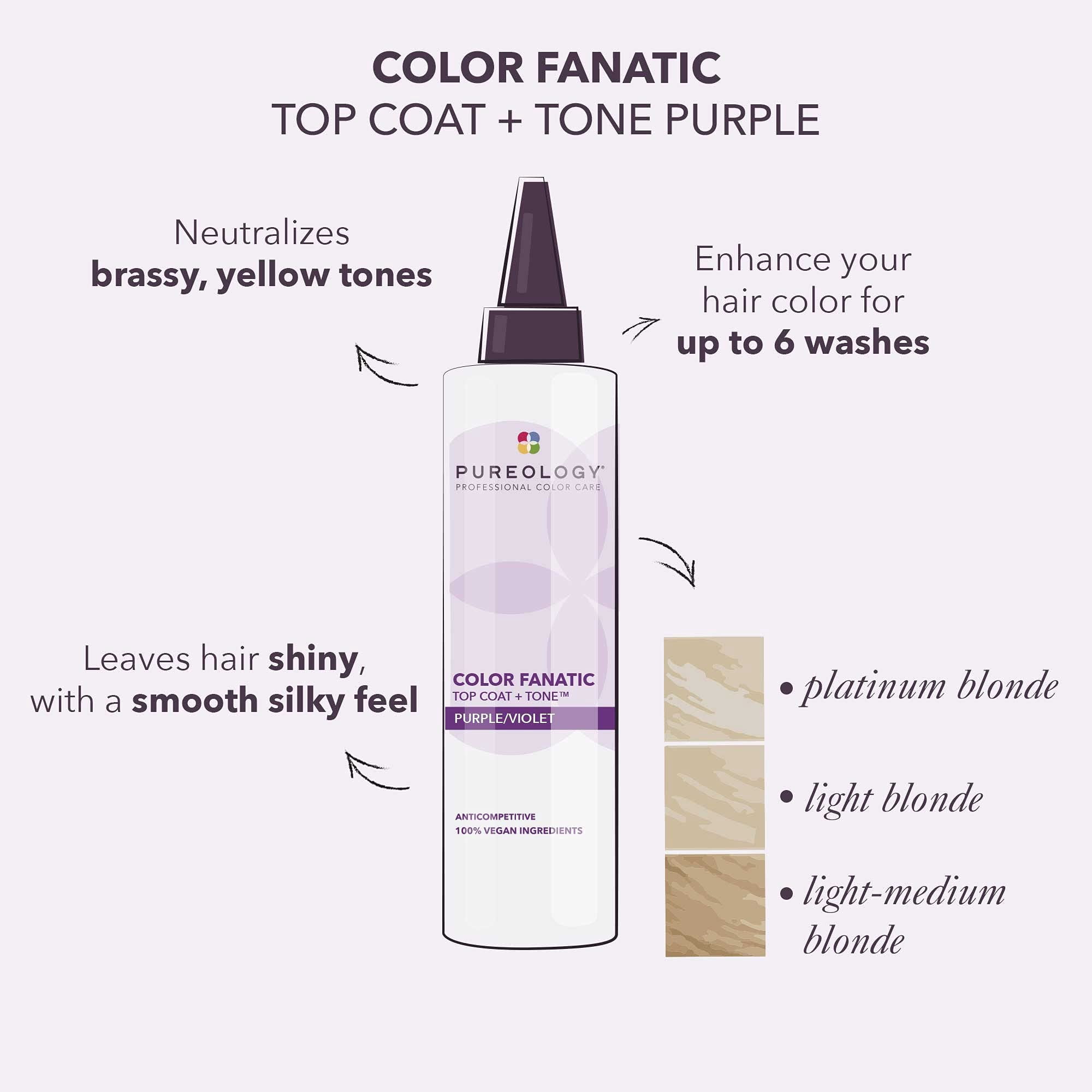PUREOLOGY Color Fanatic Top Coat + Purple Tone Treatment Light to Medium Blonde - Image 8