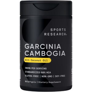 Sports Research® Garcinia Cambogia 60% 500mg w/ Organic Coconut Oil Non-GMO (90 Softgels)