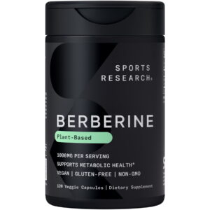 Sports Research® Berberine Herbal Ayurvedic Vegan Metabolic Health Support 1000mg (120 Capsules)