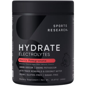 Sports Research® Hydrate Cherry Pomegranate Drink Mix (90 Servings) Refreshing Electrolyte Power