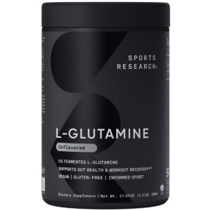 Sports Research® SR L-Glutamine Workout Recovery Immune Health Gut Health IBS 5g Per Serving