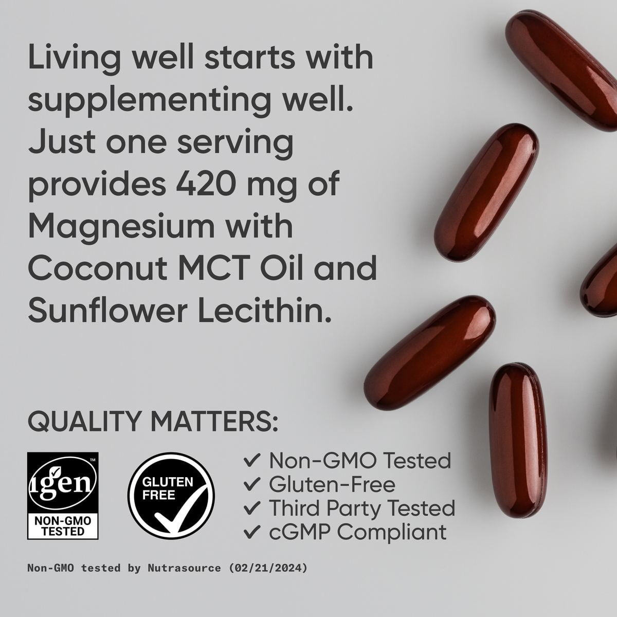 Sports Research® Magnesium Oxide 420mg Supports Bone Health Energy Muscle Function - (90 Softgels) - Image 4