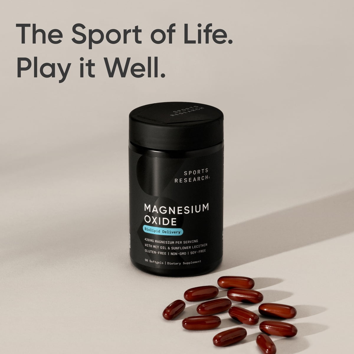 Sports Research® Magnesium Oxide 420mg Supports Bone Health Energy Muscle Function - (90 Softgels) - Image 7