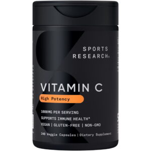 Sports Research® High Potency 1000mg Vitamin C for Immune Support (240 Veggie Capsules)