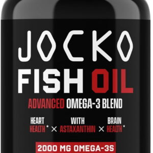 Jocko Fuel Omega 3 Fish Oil Supplement - Burpless Fish Oil 2000mg, 60 Capsules, 30 Day Supply
