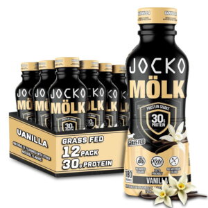 Jocko Mölk 30g Grass Fed Protein Shakes - Vanilla, Ready to Drink 12 FL Oz (Pack of 12)
