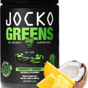 Jocko Fuel Greens Powder (Coconut/Pineapple Flavor) - Organic Greens & Superfood Powder - 30 Servings