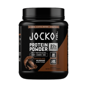 Jocko Fuel Whey Protein Powder, Chocolate, 22g Protein, Digestive Enzymes, Probiotic Blend, No Sugar Added, Essential Amino Acids, Electrolyte Minerals, 18 Servings