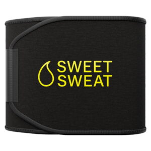 Sports Research Sweet Sweat Premium Waist Trimmer and Sauna Belt for Men and Women, Medium, Black and Yellow