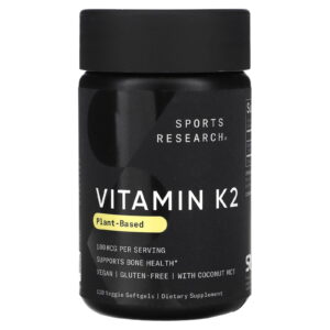 Sports Research Vitamin K2 With Coconut MCT Oil, 100mcg, 120 Veggie Softgels