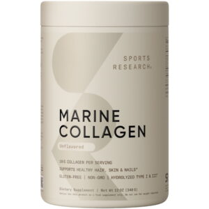 Sports Research® Marine Collagen Peptides Powder - Sourced from Wild-Caught Fish Keto Certified (34 Servings)