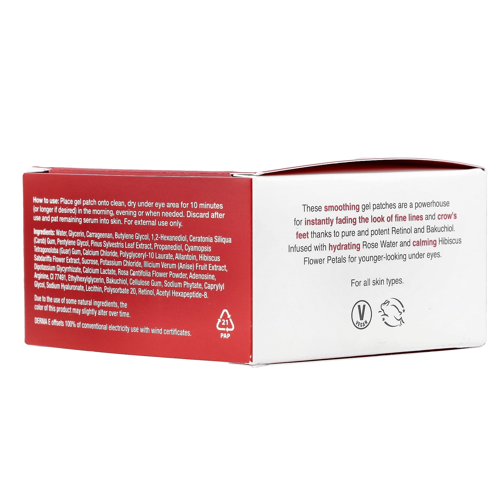 DERMA E Retinol Line Smoothing Hydro Gel Patches, For All Skin Types, 60 Gel Patches - Image 3