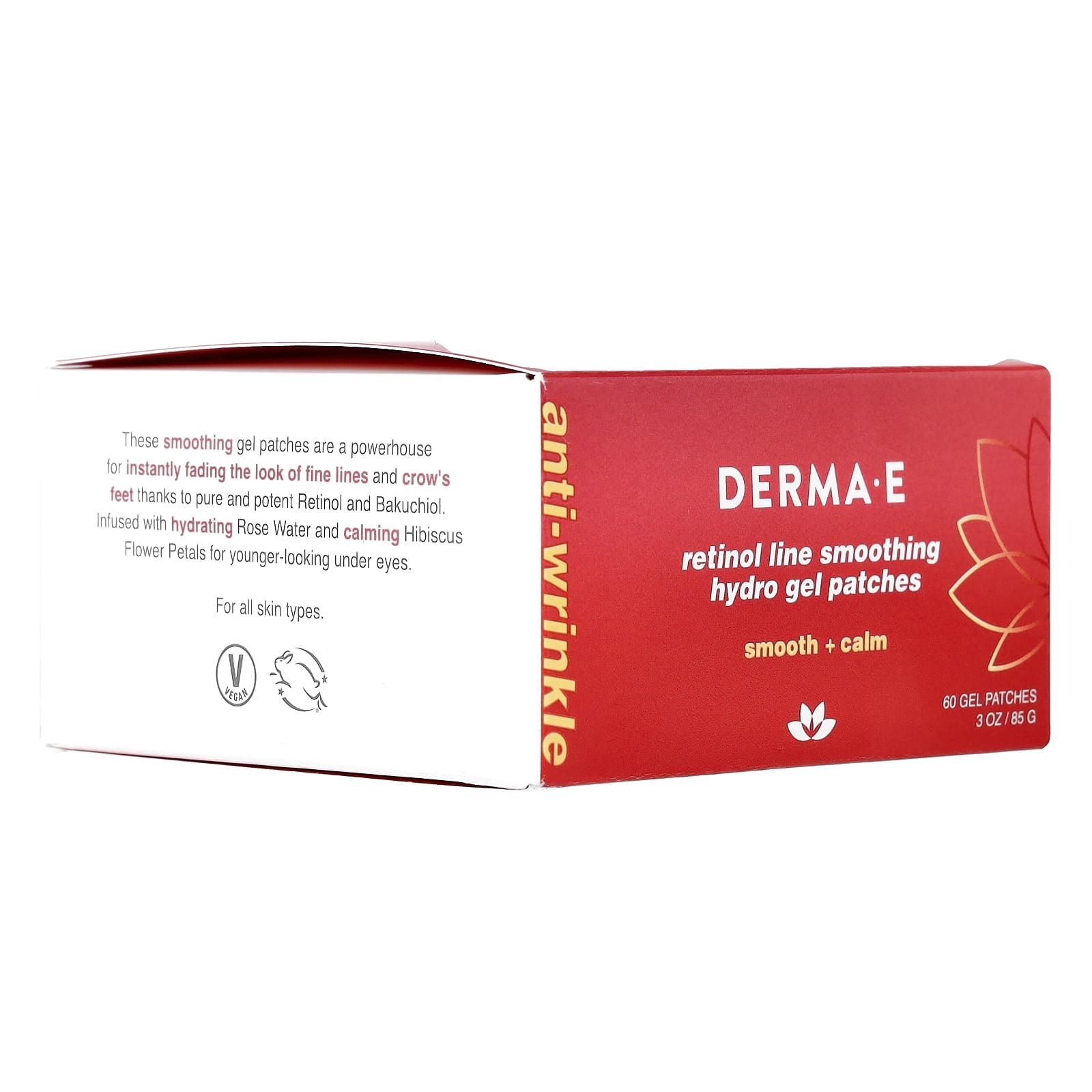 DERMA E Retinol Line Smoothing Hydro Gel Patches, For All Skin Types, 60 Gel Patches - Image 5