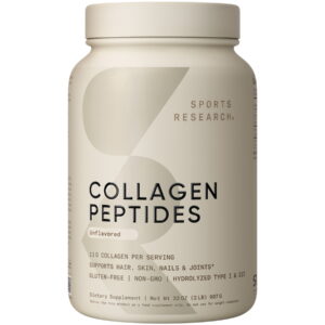 Sports Research® Collagen Peptides - Hydrolyzed Type 1 & 3 Collagen Powder Protein Supplement (82 Servings)