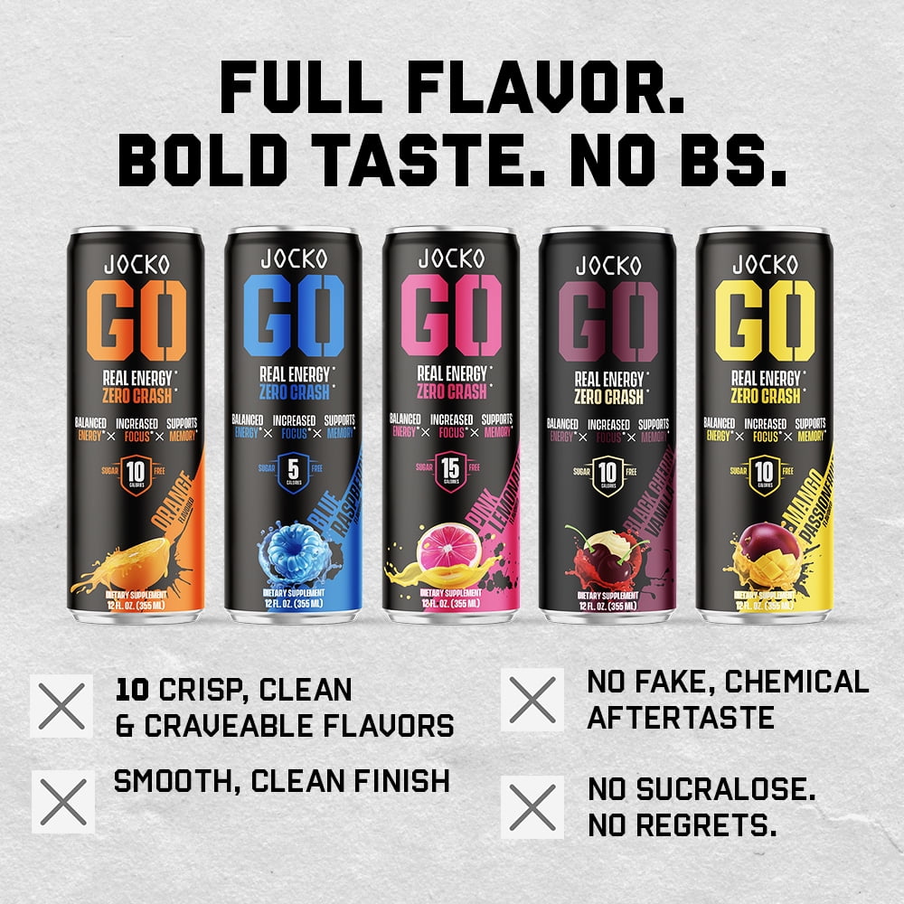 Jocko GO Energy Drink - KETO, Vitamin B12, Vitamin B6, Electrolytes - 12 Pack (Pink Lemonade) - Image 6