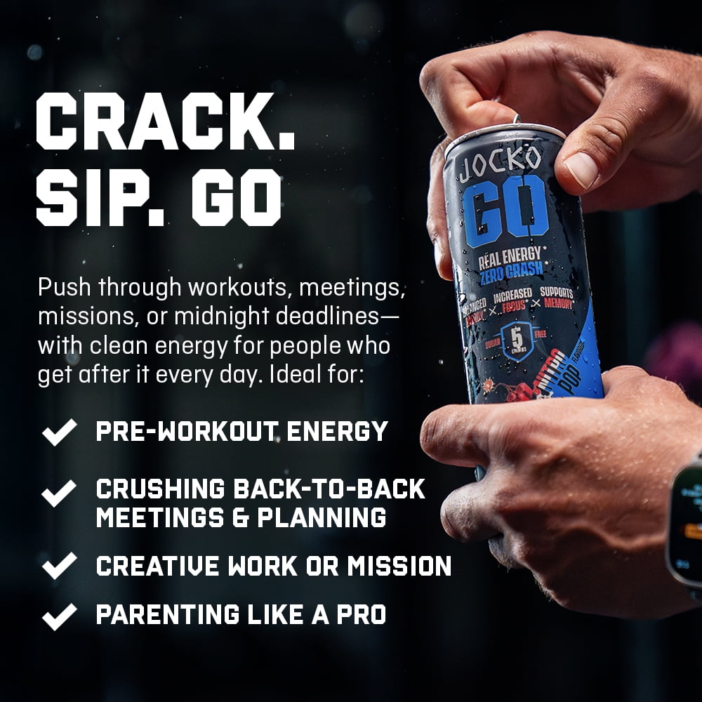 Jocko GO Energy Drink - KETO, Vitamin B12, Vitamin B6, Electrolytes - 12 Pack (Pink Lemonade) - Image 8