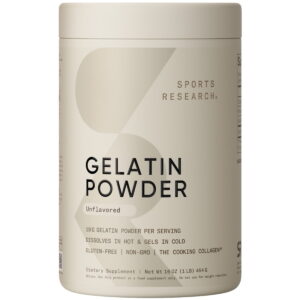Sports Research® Keto Friendly Gelatin Collagen Cooking Powder - Sourced from Pasture Raised Cows (45 Servings)