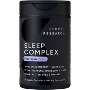 Sports Research® Sleep Complex w/ Valerian Root GABA & Magnesium - Natural Sleep Aid Relaxation