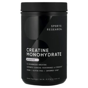 Sports Research Creatine Monohydrate, Unflavored, 2.2 lb (1 kg)