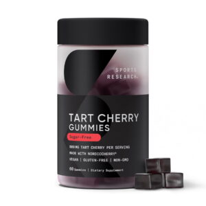 Sports Research Tart Cherry Extract from 600mg NordicCherry™ per Serving, Gummy Supplement, Sugar-Free, Workout Recovery Support, Vegan, 60 Count