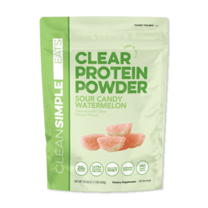 Clean Simple Eats Clear Whey Protein Powder, Sour Candy Watermelon, Gluten Free, Zero Added Sugars, No Artificial Ingredients, 20g Protein, 1.24 lb, 20 Servings