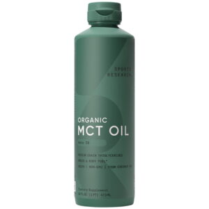Sports Research® 100% Organic MCT Oil - Vegan & Keto C8, MCTs from Coconuts Non-GMO & Gluten Free (16oz)