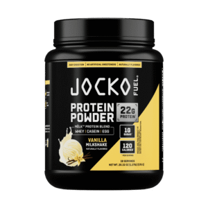 Jocko Fuel Whey Protein Powder, Vanilla, 22g Protein, Digestive Enzymes, Probiotic Blend, No Sugar Added, Essential Amino Acids, Electrolyte Minerals, 18 Servings