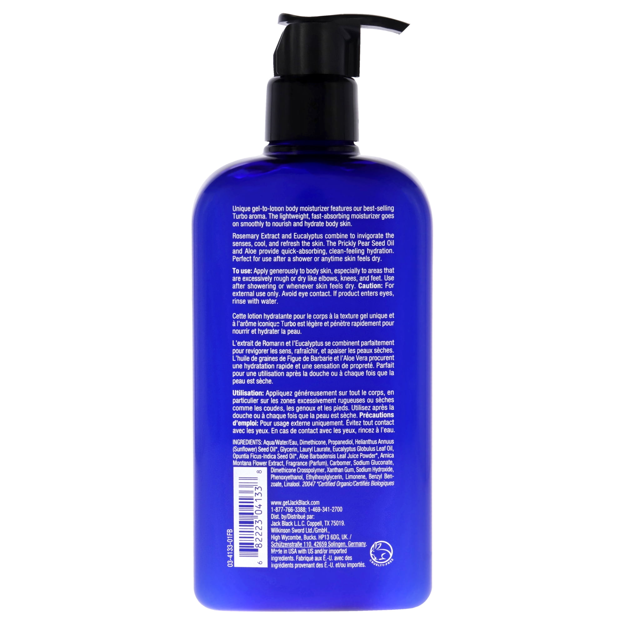 Jack Black Turbo Body Lotion Energizing Gel Moisturizer , 16 oz Body Lotion - Image 4
