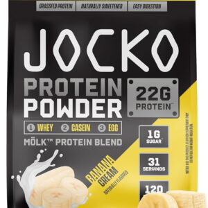 Jocko Mölk Whey Protein Powder 22g - 2lb bag, Banana Cream