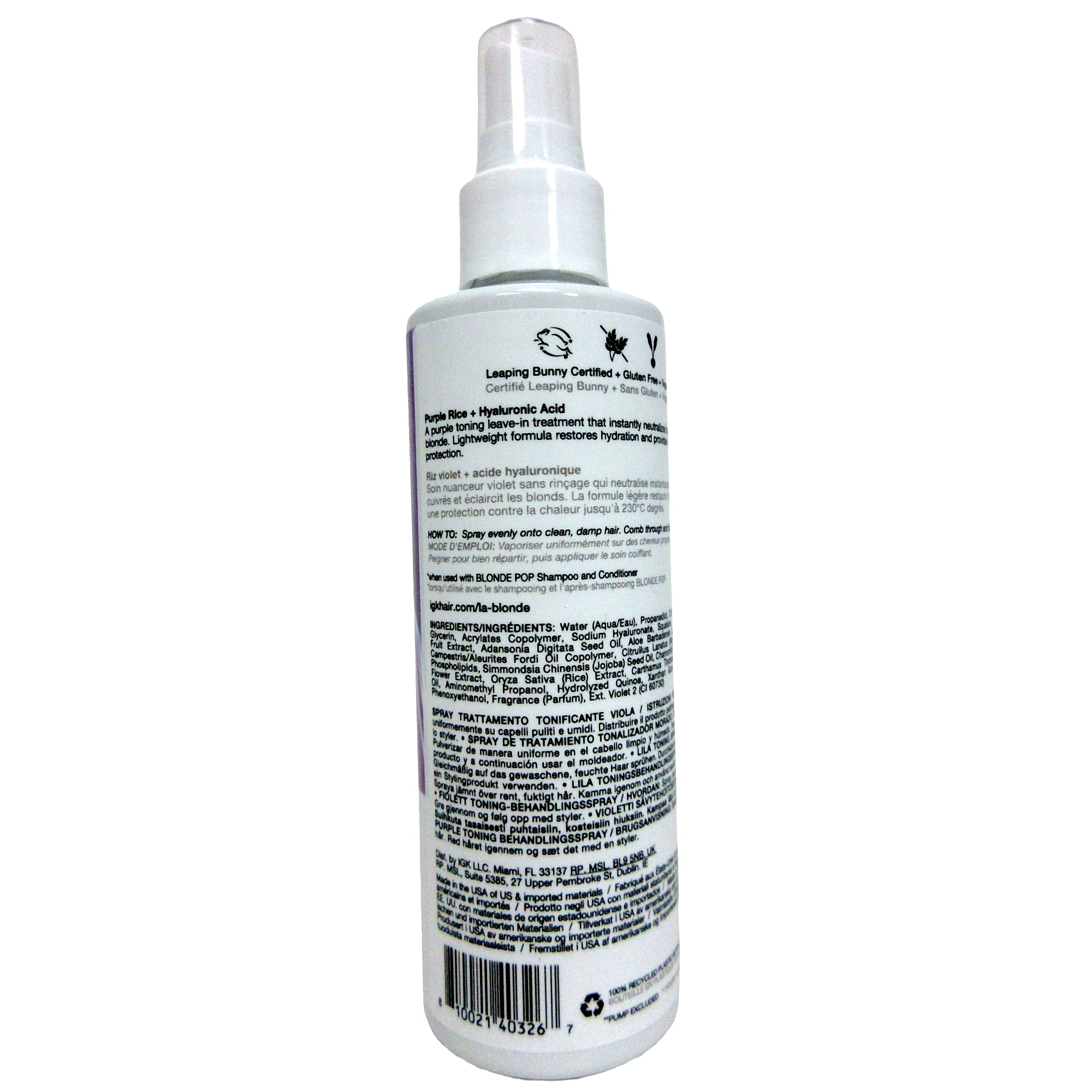 iGK LA Blonde Purple Toning Treatment Spray 7 oz - Image 4