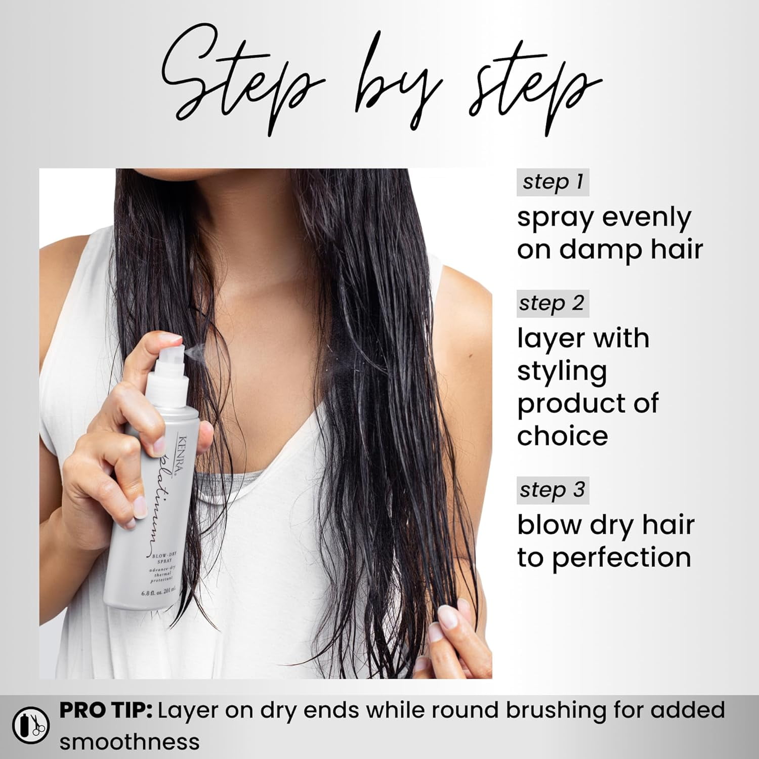 Kenra Platinum Blow-Dry Thermal Protection Hair Spray, 6.8 Oz - Image 4