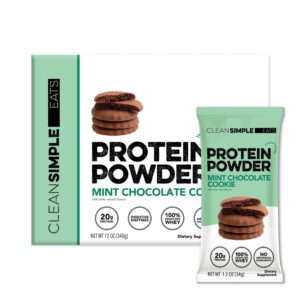 Clean Simple Eats Whey Protein Powder, Mint Chocolate Cookie, Gluten Free, Zero Added Sugars, No Artificial Ingredients, 20g Protein, 10 Count