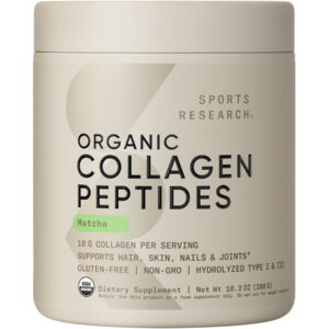 Sports Research® Collagen Peptides Matcha Green Tea Hydrolyzed Supplement 10.16oz (24 Servings)