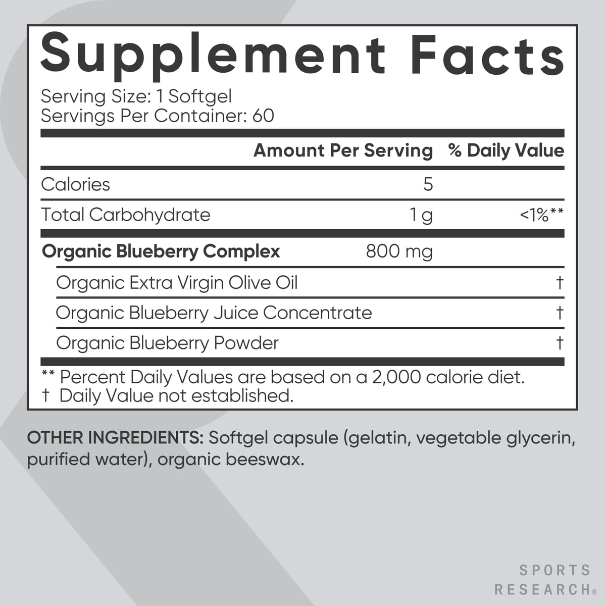 Whole Fruit Organic Blueberry Concentrate - Non-GMO & Gluten Free (60 Softgels) - Image 5